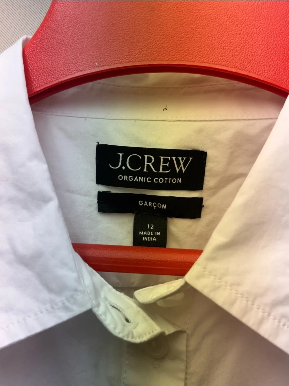 J.Crew Garçon classic button-down shirt in white organic cotton poplin Size 12